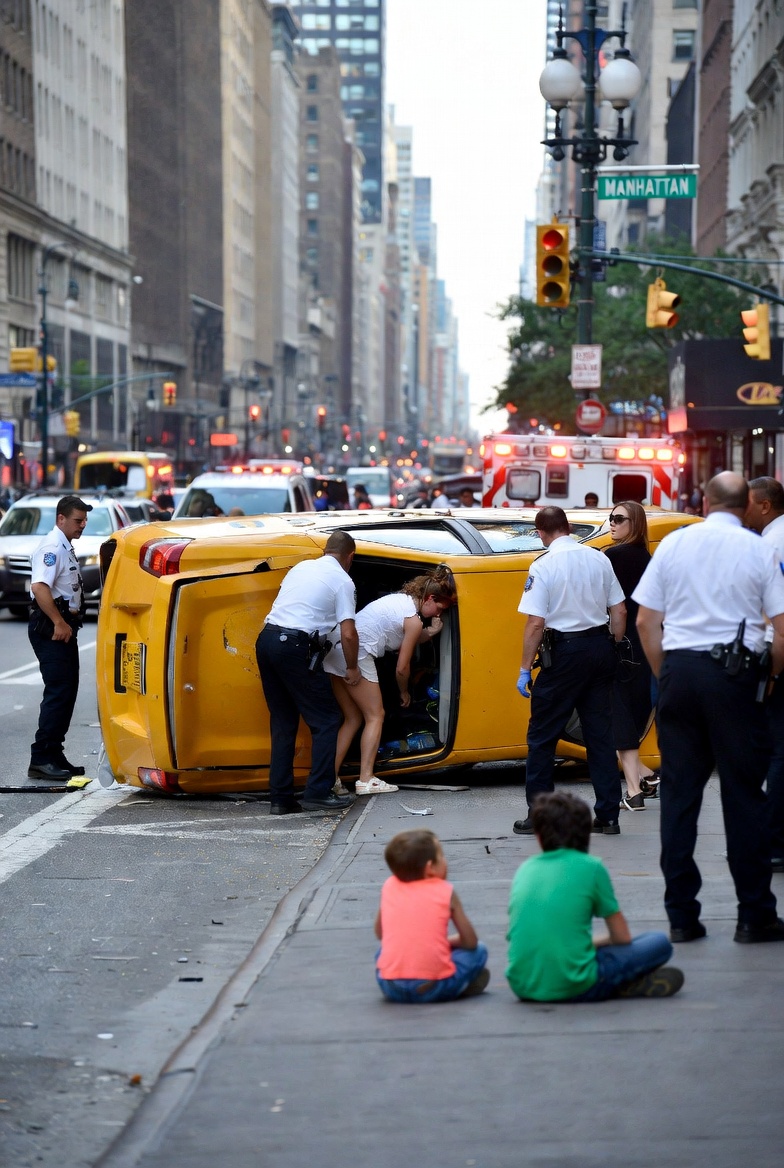 Taxi accident with police response.
